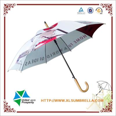 China Wood J Handle Wooden Shaft Straight Fold Umbrella for sale