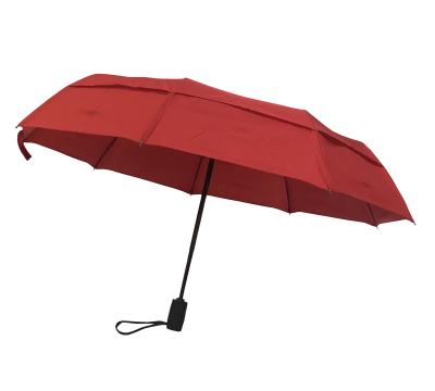 China Fully-automatic Windproof Red 2 Layers Foldable  Umbrella for Amazon Ventilation for sale