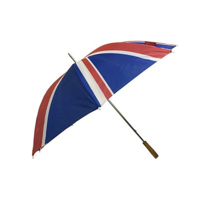 China UK Flag Printed Polyester Fabric Promotional Golf Umbrellas for sale