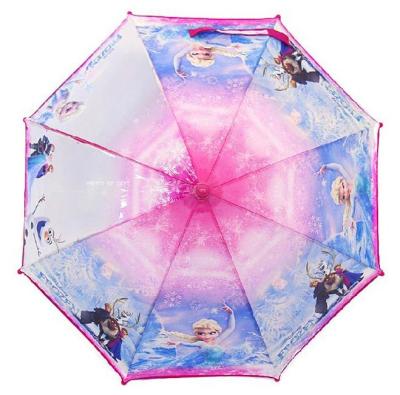 China Disney Printing POE Kids Compact Umbrella With J Handle for sale