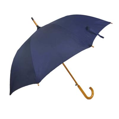 China Auto Open Pongee Polyester Fabric Wooden Handle Umbrella SGS for sale
