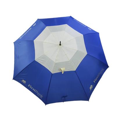 China O Pongee 190T de 68 polegadas marcou guarda-chuvas do golfe com eixo da fibra de vidro à venda
