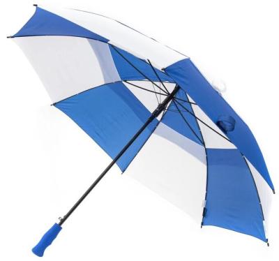China RPET Pongee Metal Frame Double Canopy Golf Umbrella With Fiberglass Ribs for sale