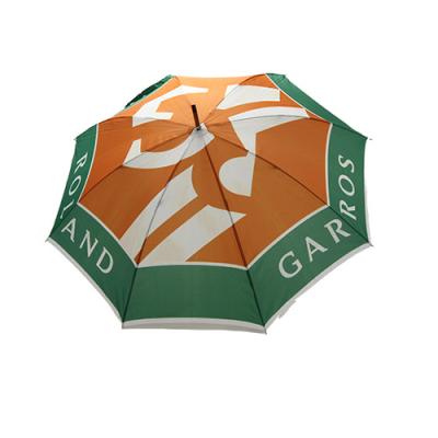 중국 주문 로고 명주 직물 똑바른 손잡이 우산 TUV 승인 판매용
