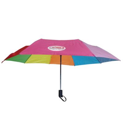 China Foldable Rainbow Pongee Auto Open And Close Umbrella 21
