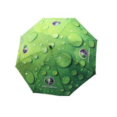 China Green Raindrops Straight Umbrella With 8mm Metal Shaft for sale