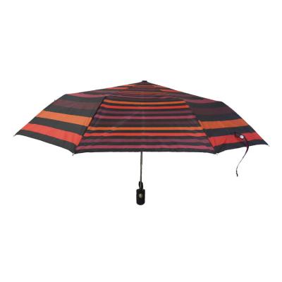 China Auto Open Close Folding Pongee Windproof Stripe Umbrella for sale