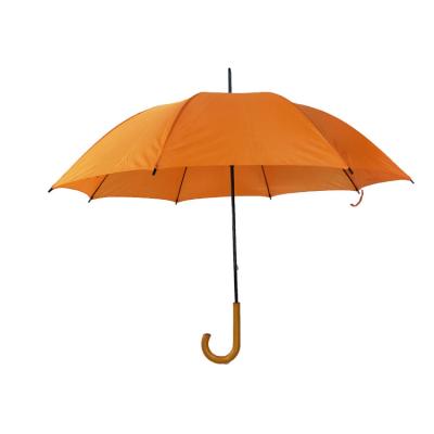 China Förderungs-Kunststoffgriff-Rohseide-Regen-Stock-Regenschirm zu verkaufen