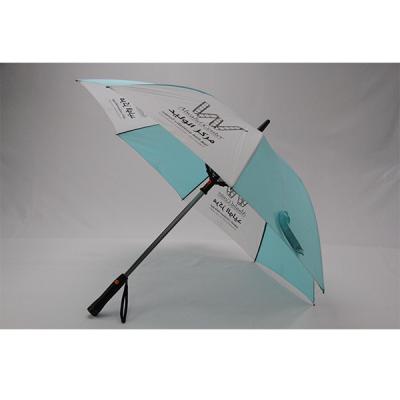 China Pongee Fabric 8mm Metal Shafts Straight Umbrella With Fan for sale