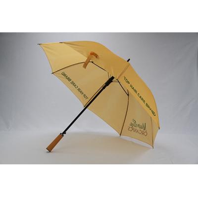 China Promotional Automatic Golf Umbrella With Straight Wooden Handle for sale