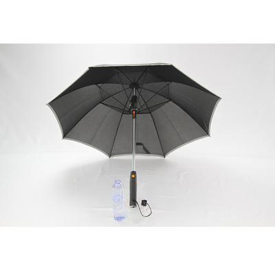 China 8mm Metallwellen-Rohseide-Gewebe-Fan-Regenschirm mit Nebel-Spray-Funktion zu verkaufen