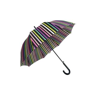 China SGS Windproof Compact Straight Striped Umbrella For Travel for sale