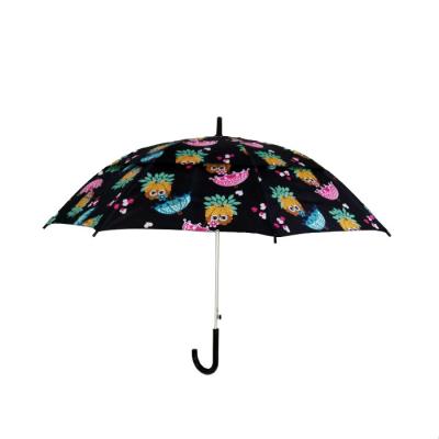 China 19 Inchx8k Pongee 190T Kids Folding Umbrella With Plastic J Handle for sale