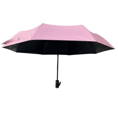 China Faltender Regenschirm offene nahe Selbst3 UPF 30 mit dem Schwärzen der UVbeschichtung zu verkaufen