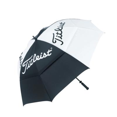 China Doppelschicht-windundurchlässiger offener gerader Golfselbstregenschirm mit kundengebundenem Logo zu verkaufen