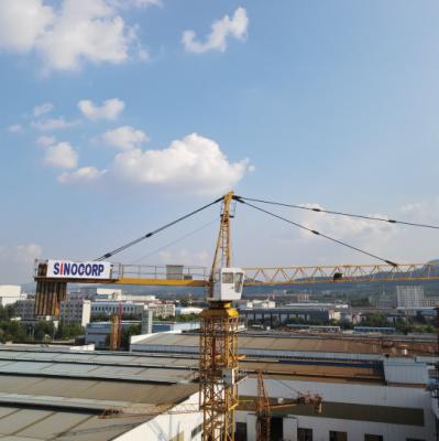 China Sinocorp 10 Ton Tower Crane With 50m Height Jib Length 60m for sale