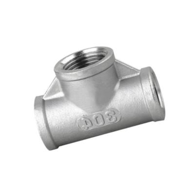 China Female Internal Thread Tee Pipe Fittings Stainless Steel DN6-DN100 Valve Pipe for sale