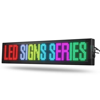 China 16*96cm Outdoor Scrolling LED Sign Display P10 Back Window Led Sign for sale