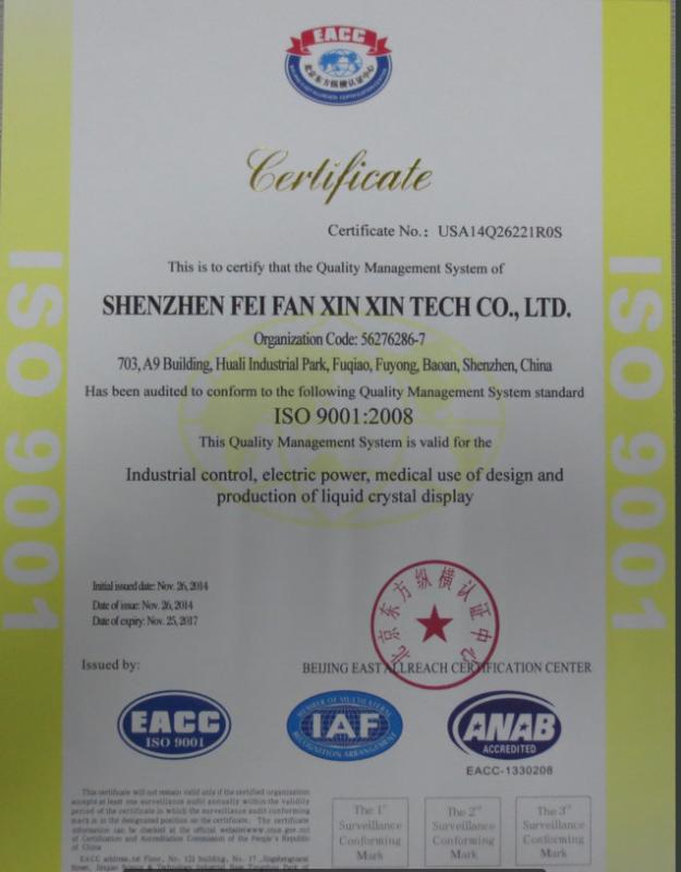 ISO9001:2008Quality certification - HTEC Instruments Co.,Ltd
