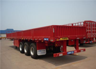China 13m 40ton sidewall 90mm 3 alxe flatbed cargo trailer with Triangle Brand tyres for sale
