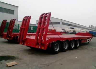 China 4 Axles Low Bed Trailers With Triangle Brand Tyres and 4mm Diamond Plate for sale