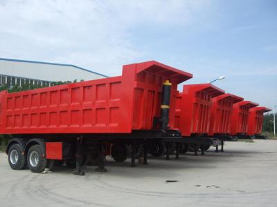 China A descarga semi Trialer da qualidade/reboques da caixa caminhão basculante da parte traseira semi pelo Roro envia à venda