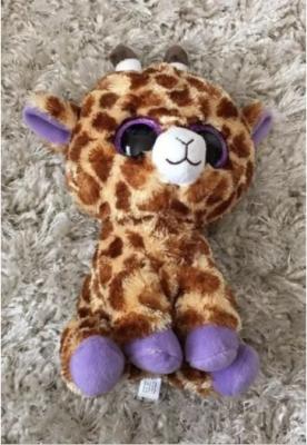 China Peluche grande de la felpa de la jirafa del safari de la gorrita tejida del juguete TY de los ojos en venta
