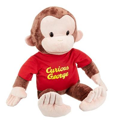 China Camisa vermelha curiosa de George das bonecas animais pequenas do luxuoso luxuoso de 12 polegadas para crianças à venda