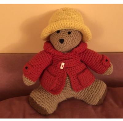 China Unique! Plush Paddington Bear Stuffed Animal Handmade Knitted Crochet Teddy Doll for sale