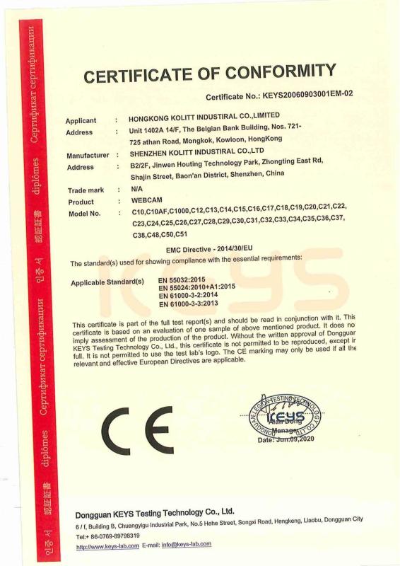 CE - Shenzhen Kolitt Industrial Co., Ltd.