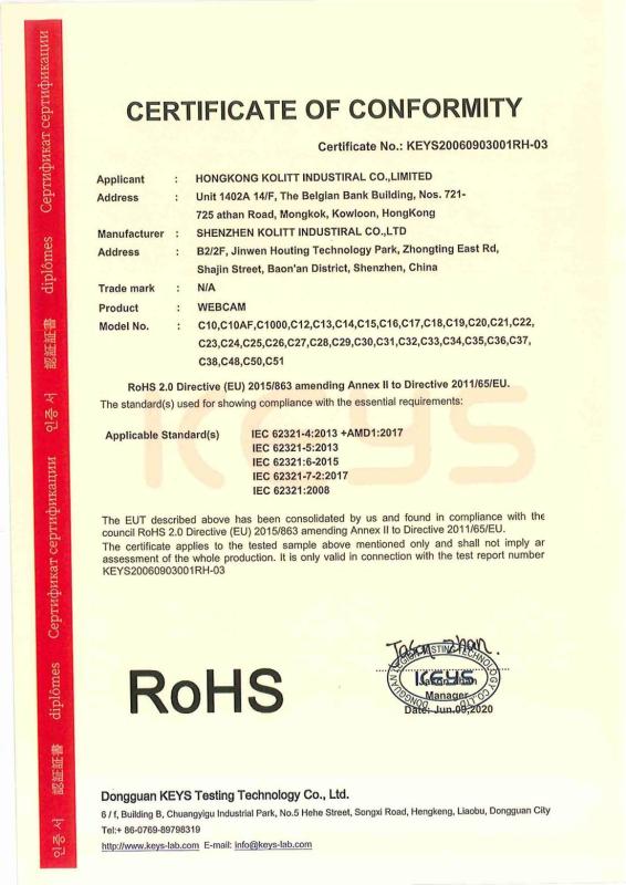 RoHS - Shenzhen Kolitt Industrial Co., Ltd.