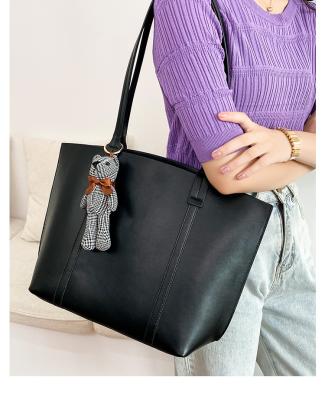 China 28cm Women's Genuine Leather Tote Bags OEM Black Handbag Purse for sale