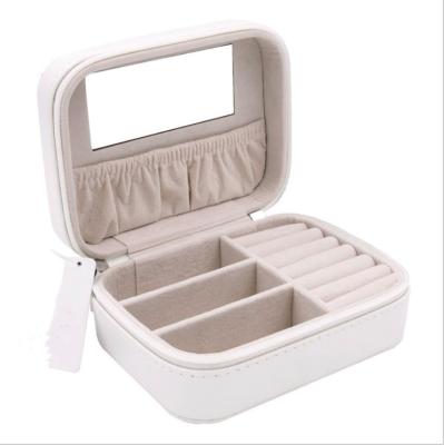 China 13cm 11cm 6cm Small Jewelry Box With Mirror Multi Layer For Earrings Earrings Rings for sale