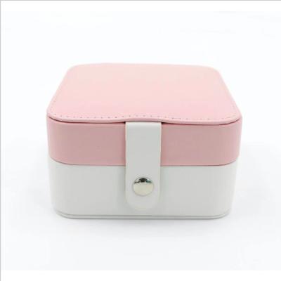 China 12cm 8cm Portable Jewelry Box Organizer Double Zipper Double Layer Jewelry Box for sale