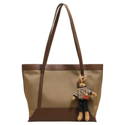 China ODM Ladies Tote Handbag 32cm 27cm Old Khaki Leather Bags for sale