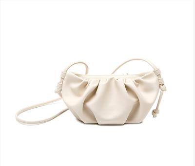 China Polyester Lining PU Shoulder Bag Zipper Closure Leather Dumpling Bag for sale