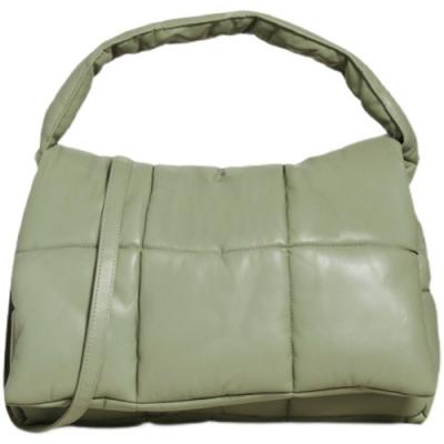 China Light Green Lightweight Ladies Handbags Down Pillow Shoulder Bag for sale