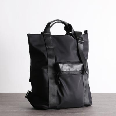 China Bolso de cuero para mujer de nylon para la mochila de cuero negra del viaje del trabajo los 38cm en venta