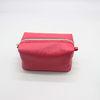 China Sedex Red Leather Cosmetic Bags ODM Zip Top Makeup Bag for sale