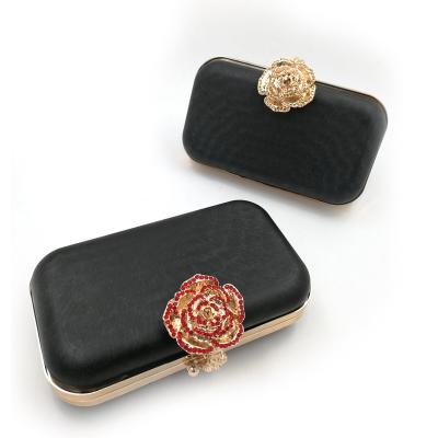China Gorgeous Stone Flower Bunch Box Clutch Frame Metal Clutch Frame for sale