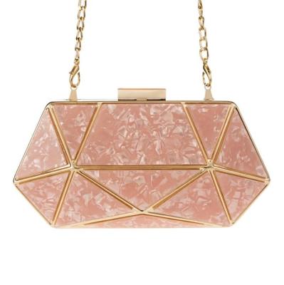 China 336g Pink Acrylic Hexagon Clutch Frame 200*100mm for sale