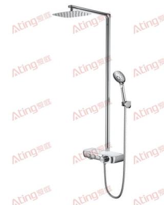 China thermostatic shower sets square #304 SS Luxury Rainfall Shower faucets with hand shower water outlet  AT-H003 for sale