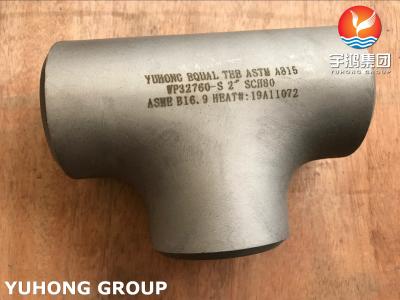 China Duplex Steel Butt Weld Fittings ASTM A815 S32760 / F55 / 1.4501 TEE A403 B16.9 for sale