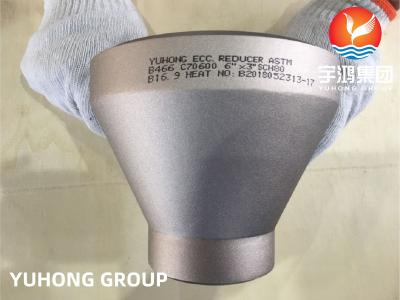 China Pulgada del reductor SCH80 B16.9 6*3 del ECC de ASTM B466 C70600 para la tubería de acero. en venta