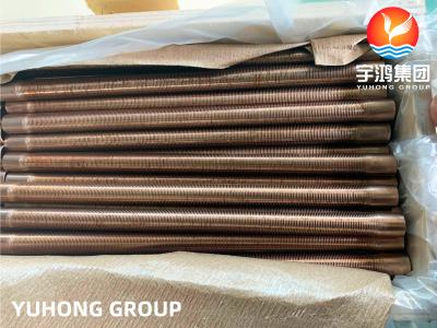 Chine CuNi 90/10 type tube de cuivre à ailettes de forme de tube d'aileron d'échangeur de chaleur à vendre
