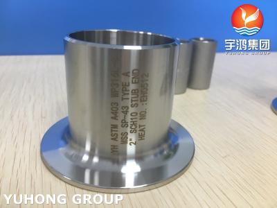 China ASTM A403 WP316L-S Stub End  TYPE A BW Oil Gas Petrochemical Natural Gas for sale