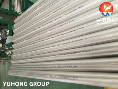 China Tubos de acero inoxidable con estructura A249 TP304/TP304L 38,1 mm*1,5 mm*8000 mm, picados y anillados, extremos planos en venta