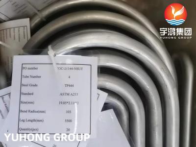China Heat Exchanger Tube, ASTM A213 TP444, 1.4521 Stainless Steel Seamless U Bend Tube for sale