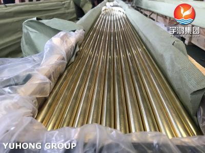China Coppy Alloy Seamlee Tube Admiralty Brass Tube ASME B111 C44300 C44300B Water Air Cooler Heat Transfer Condenser for sale