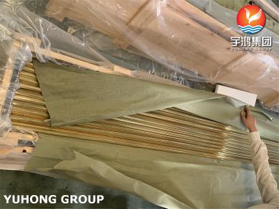 中国 海軍本部の真鍮の管青銅色水管の銅合金の管Tu B111 C44300 19.05MM*2.11MM*7315MM、O61のET/HTの熱交換器 販売のため